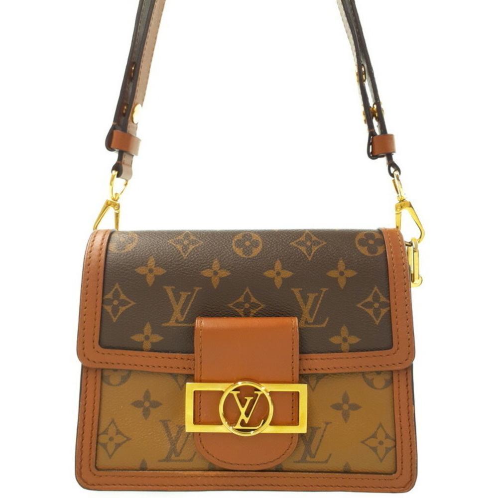 Louis Vuitton Monogram Leather Brown Reverse Dauphine Shoulder Bag